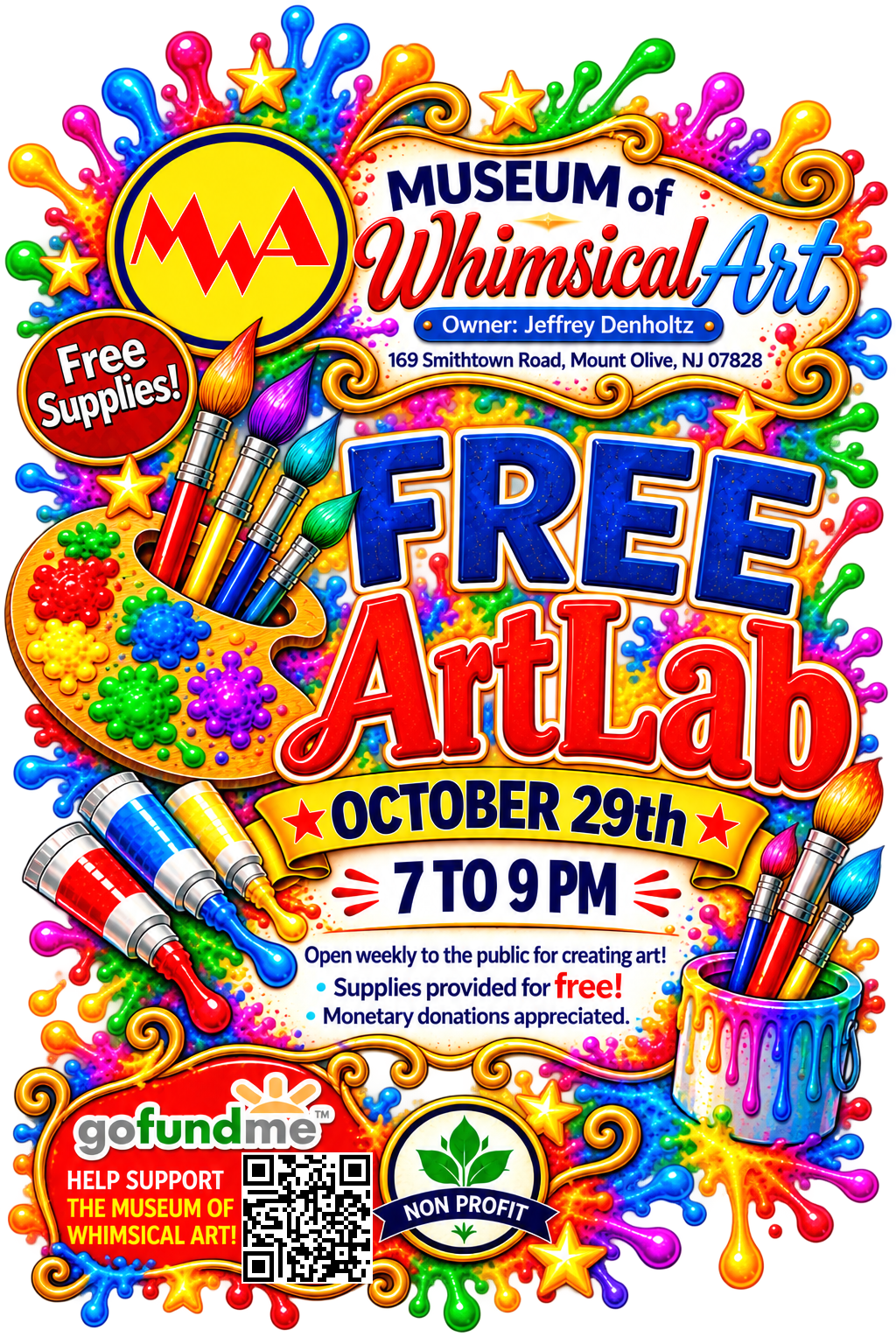 Support the Museum of Whimsical Art - scan or click to donate