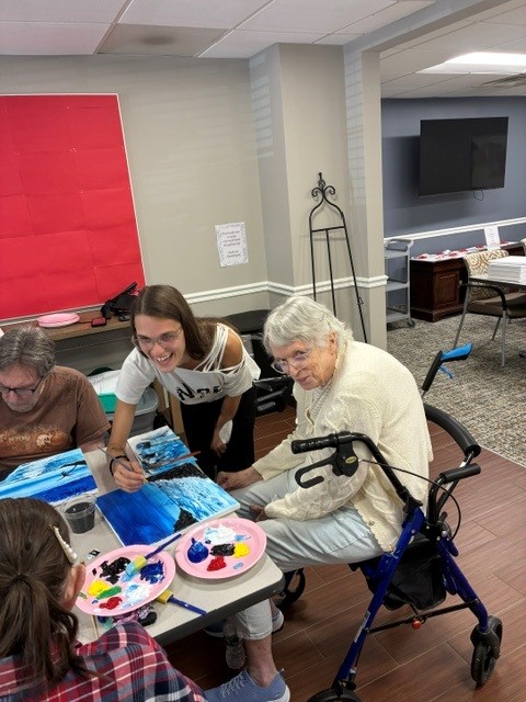 Art Lab participants creating art together