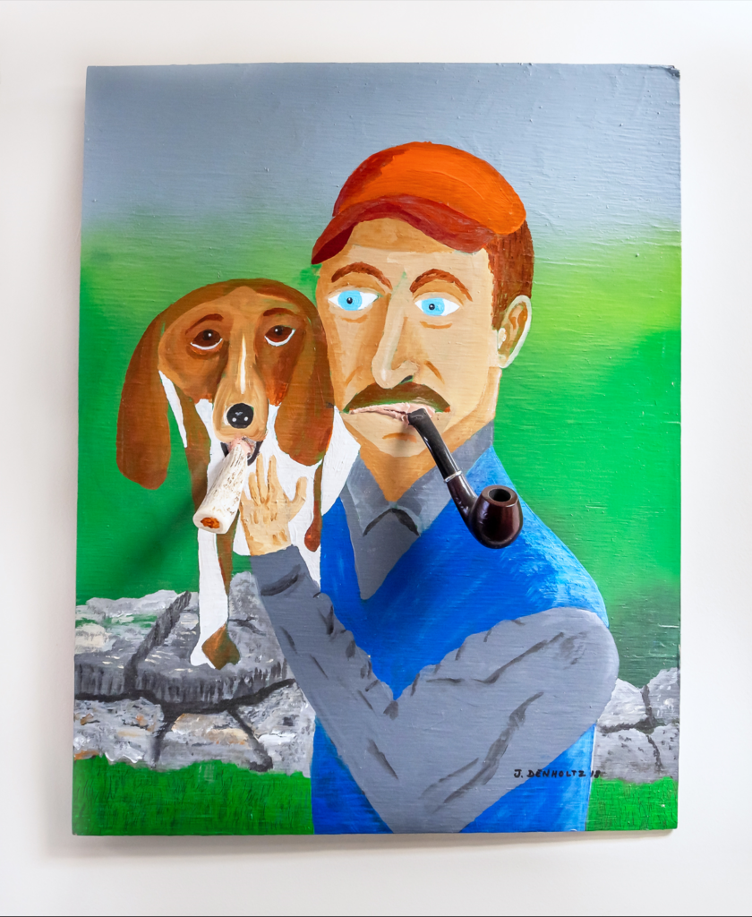 Jeffery Denholtz "Man with pipe/Dog with bone"